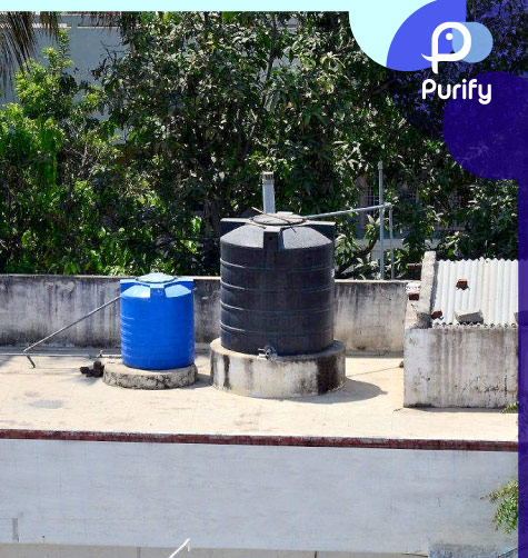 Tanque de agua limpio tras el servicio Purify en Bogotá